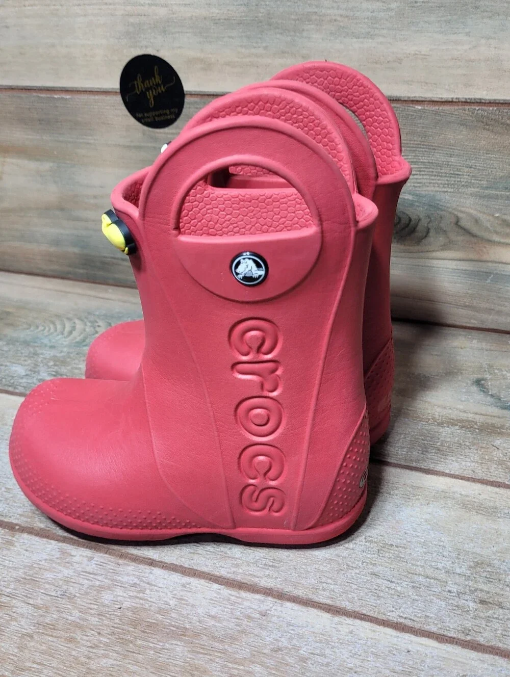 Crocs Waterproof Red Pull On Rain Boots Kids Size C 10